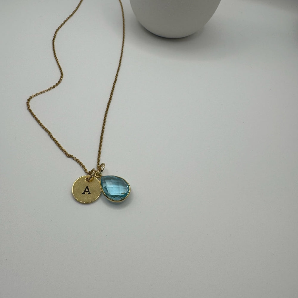 Gemstone & Disc w/ Initial